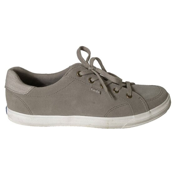 Keds Sneaker Womens Size 8 Beige Taupe Suede Center 2 Lace Up Shoe Softerra Foot - Picture 1 of 11